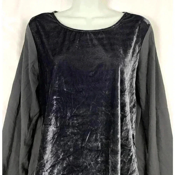 Faded Glory Velvet Bell Sleeve Top SMALL Pullover Blouse - Picture 4 of 10